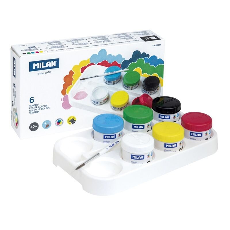 Tempera 6 culori 40 ml Milan